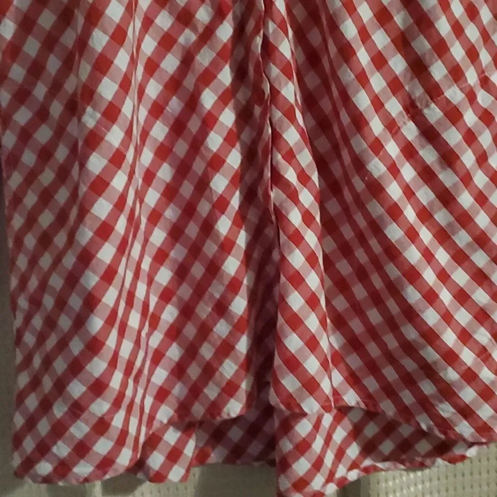 JOAN RIVER CHECKER SHIRT M red white - Picture 3 of 8
